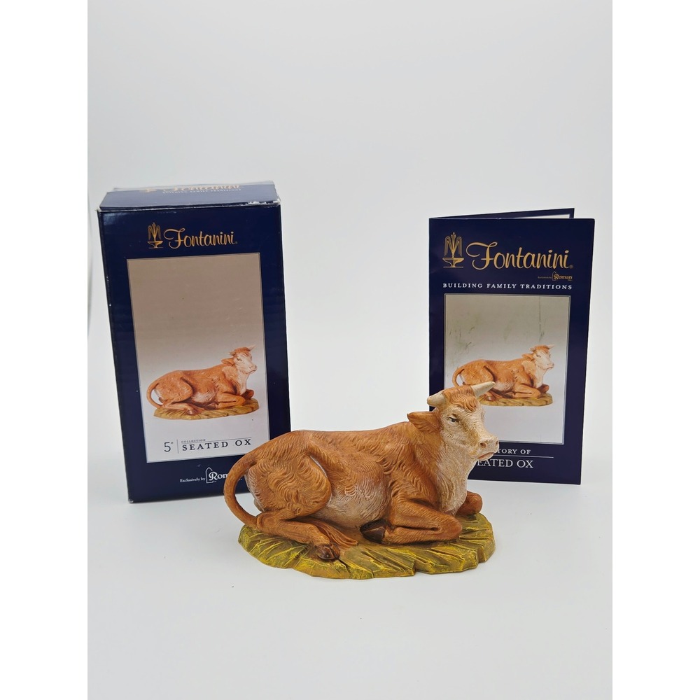 Fontanini 5 Inch Scale Seated Ox Nativity Figure 54016 Made in Italy with Box